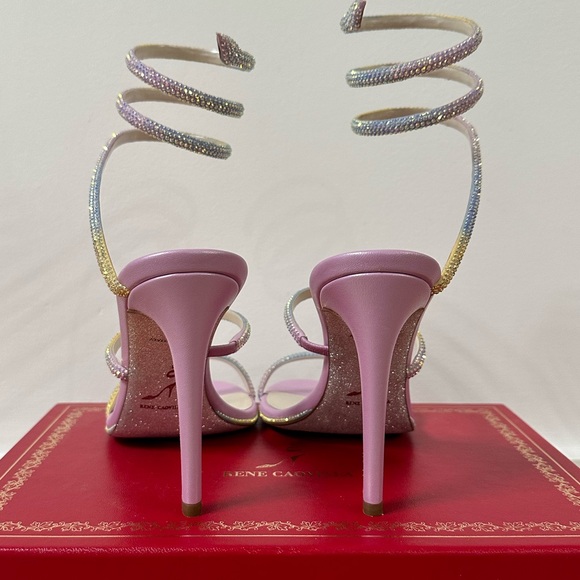 Authentic Rene Caovilla Cleo Crystal Wrap Sandals Heels - Picture 4 of 8